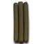 Three salmon infused beef rolls arranged vertically on a plain background, representing the treat aspect of the product.