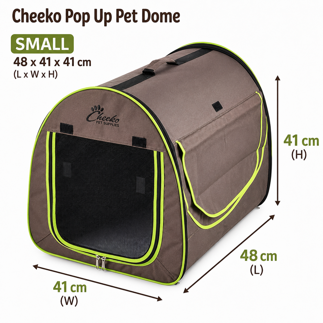 Cheeko Pop Up Pet Dome | Foldable Dog & Cat Fabric Travel Crate