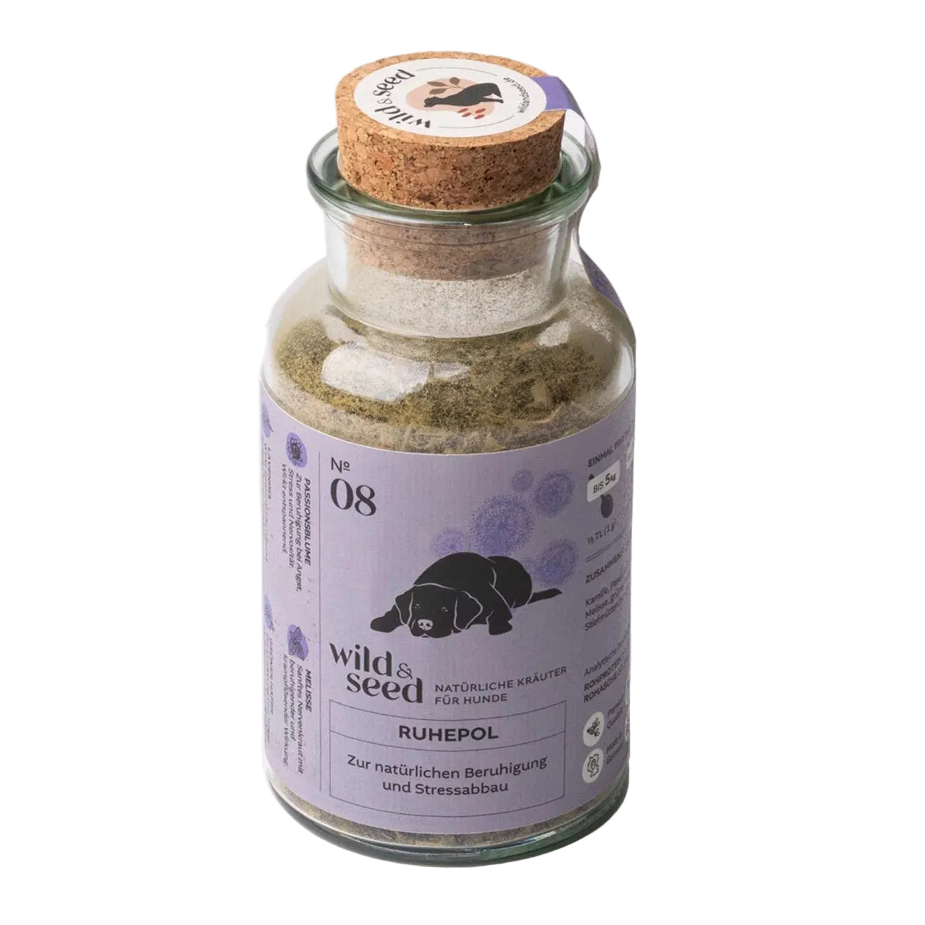 Wild&Seed Herbs No. 8 RuhePol | Natural Calming Herbal Blend for Nervous, Restless & Sensitive Dogs