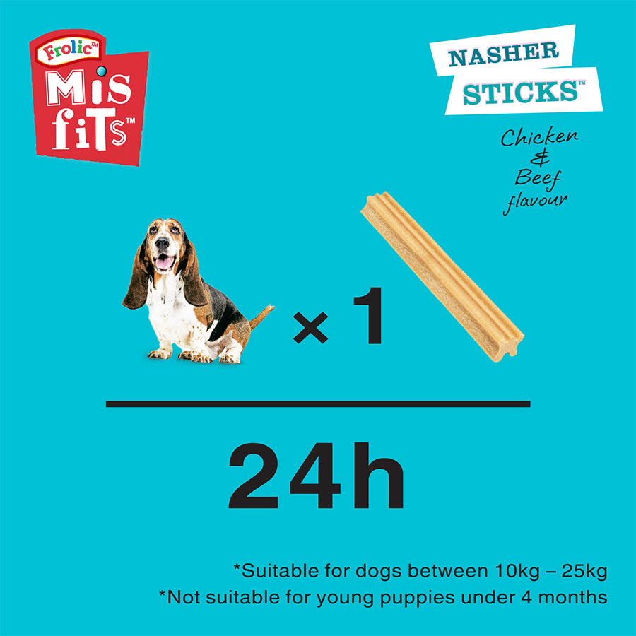 Misfits Nasher Sticks Chicken & Beef Dog Treat Chews (7 Sticks)