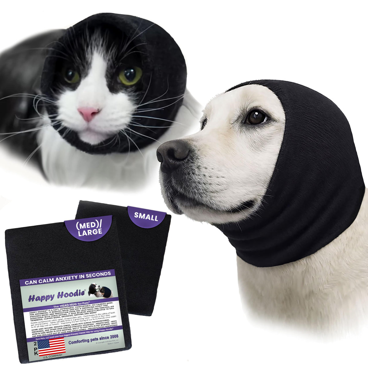 Happy Hoodie Black 🖤 Dog Grooming Ear Defender by Christies