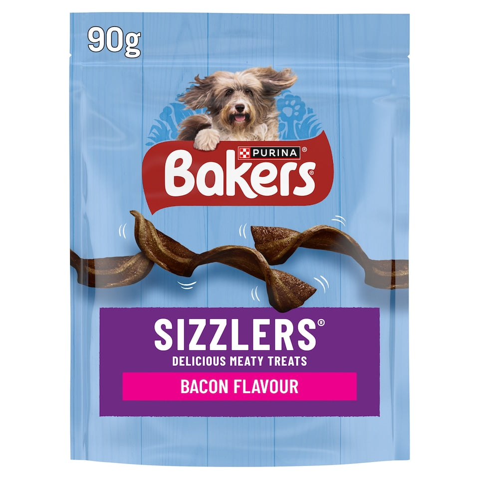Bakers Sizzlers Dog Treats Bacon Flavour Chewy Rewards