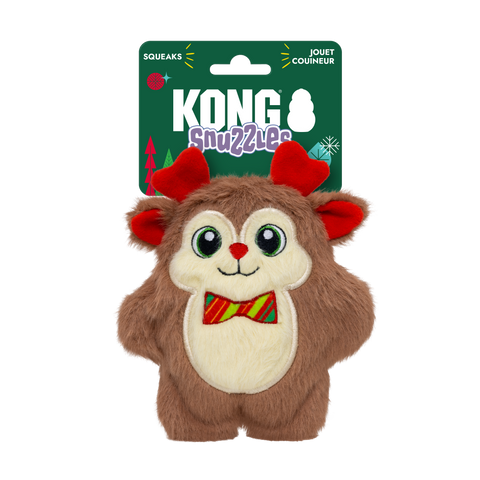 KONG Holiday Snuzzle Bow Tie Reindeer 🦌 Christmas Dog Toy