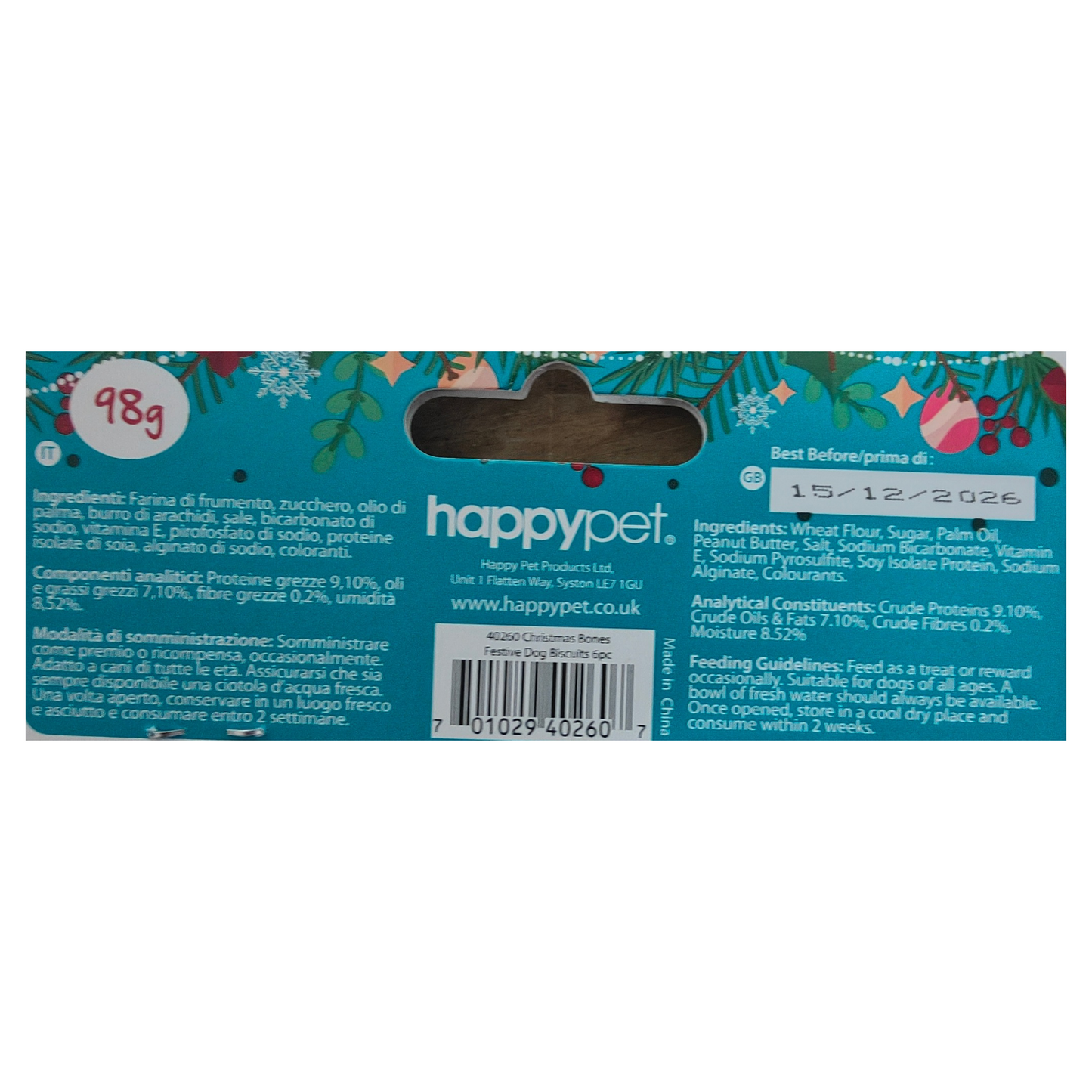 Happy Pet Christmas Bones | Festive Dog Biscuits