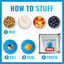 Step-by-step guide on how to stuff a KONG product with various ingredients.