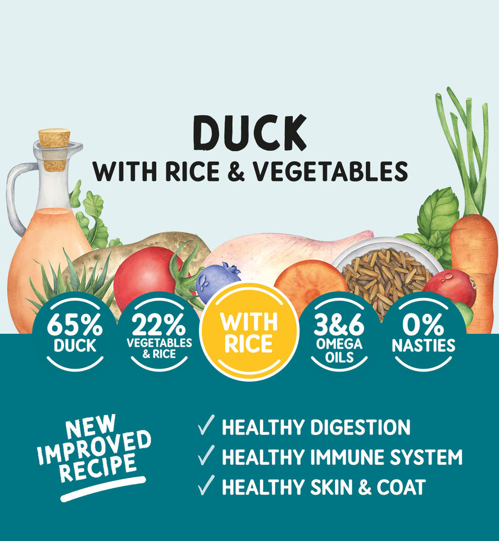 Naturo Duck with Rice & Vegetables Gluten Free Wet Dog Food Tray 400g