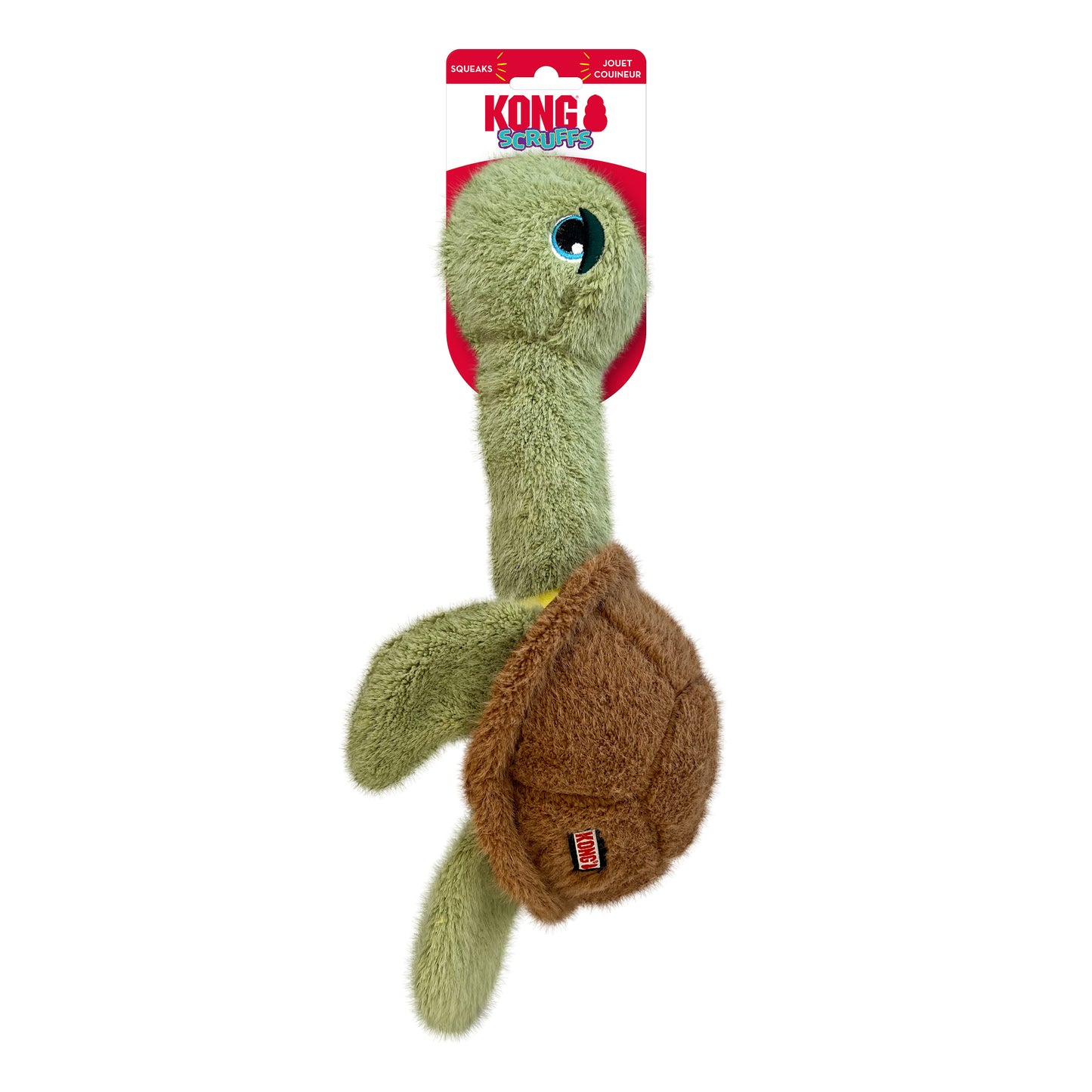 KONG Scruffs Turtle | Long Neck Plush Squeaky Dog Toy
