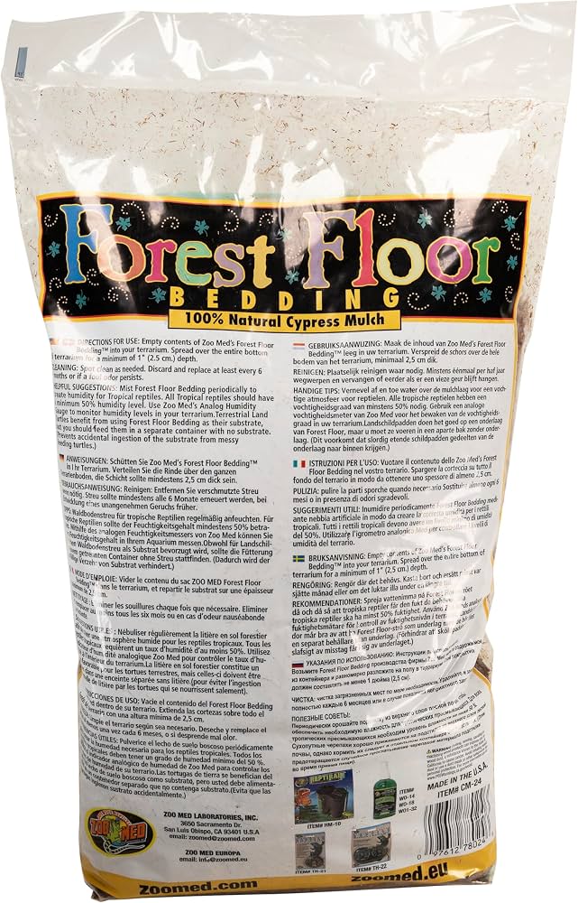 ZooMed Forest Floor Bedding 8.8L | Natural Cypress Mulch Reptile Substrate