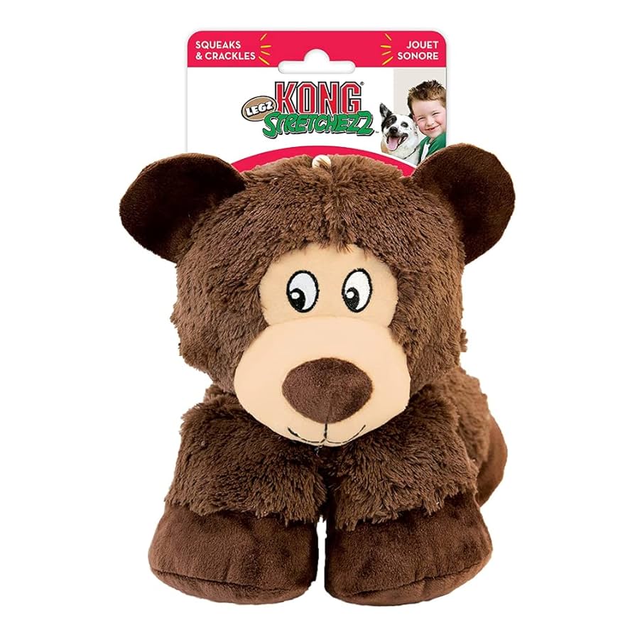 KONG Stretchezz Stretch Legs Bear | Soft Dog Toy