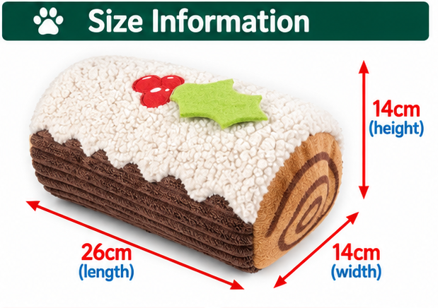 Yule Log Treat Release 🍮 Christmas Dog Puzzle Toy by Happy Pet
