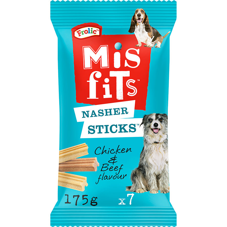 Misfits Nasher Sticks Chicken & Beef Dog Treat Chews (7 Sticks)