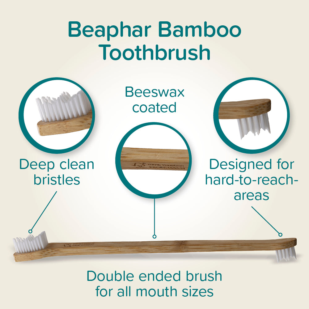 Beaphar Bamboo Toothbrush | Natural Dental Dental Care for Dogs & Cats
