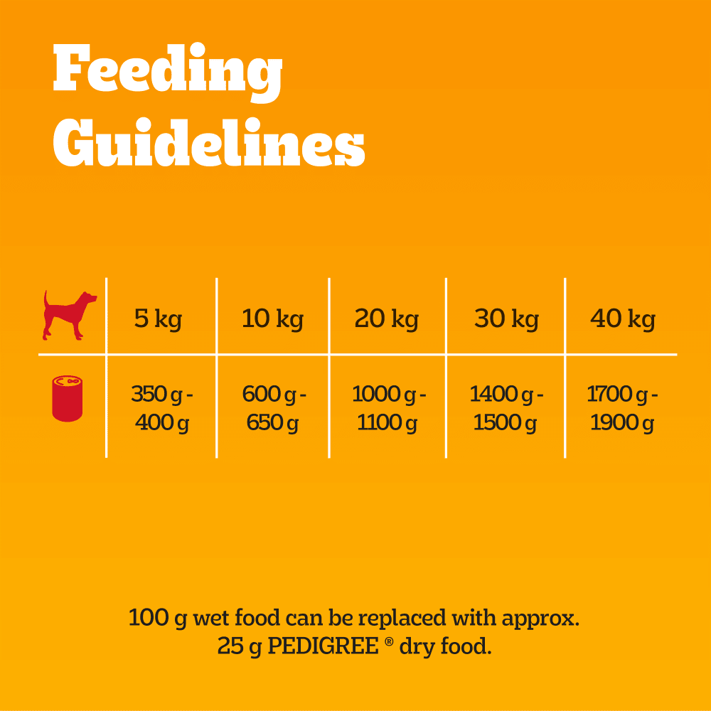 Pedigree Mixed Chunks In Gravy Wet Dog Food Tins 12 x 400g