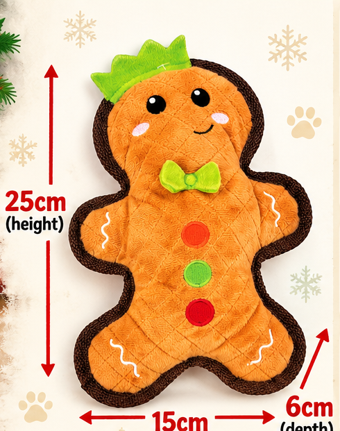 Gingerbread Tough 🍬Christmas Dog Toy by Happy Pet