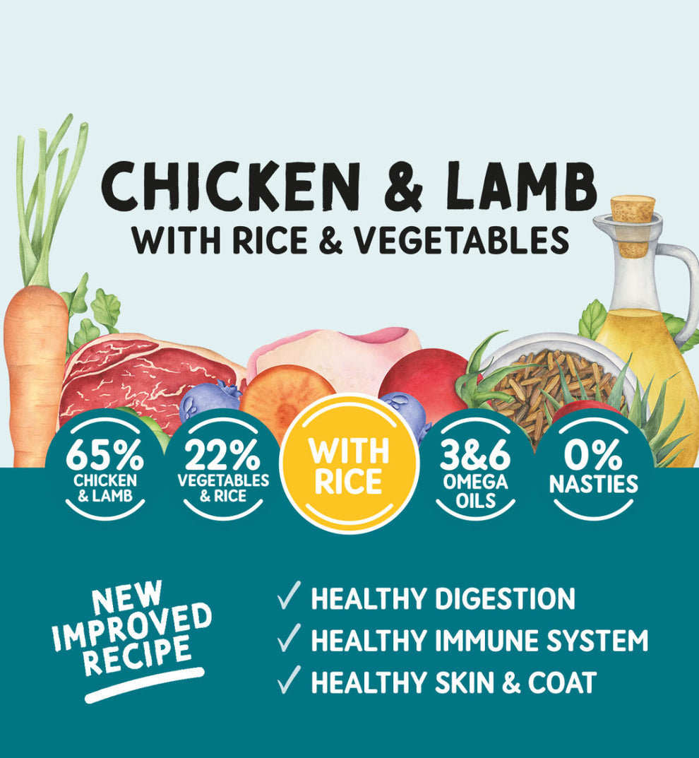 Naturo Chicken, Lamb & Rice with Vegetables 🐔🐑 Gluten Free Wet Dog Food Tray - 400g