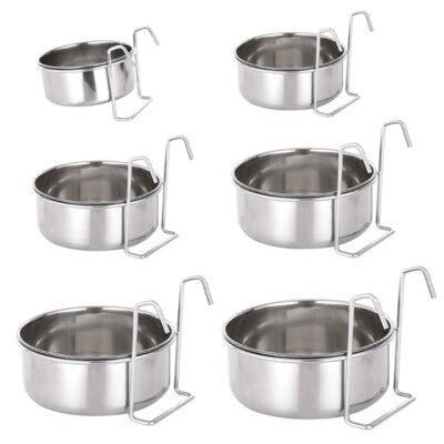 Classic | Dog & Cat Cage Bowl | Stainless Steel Hook-On Coop Cup for Crates & Travel