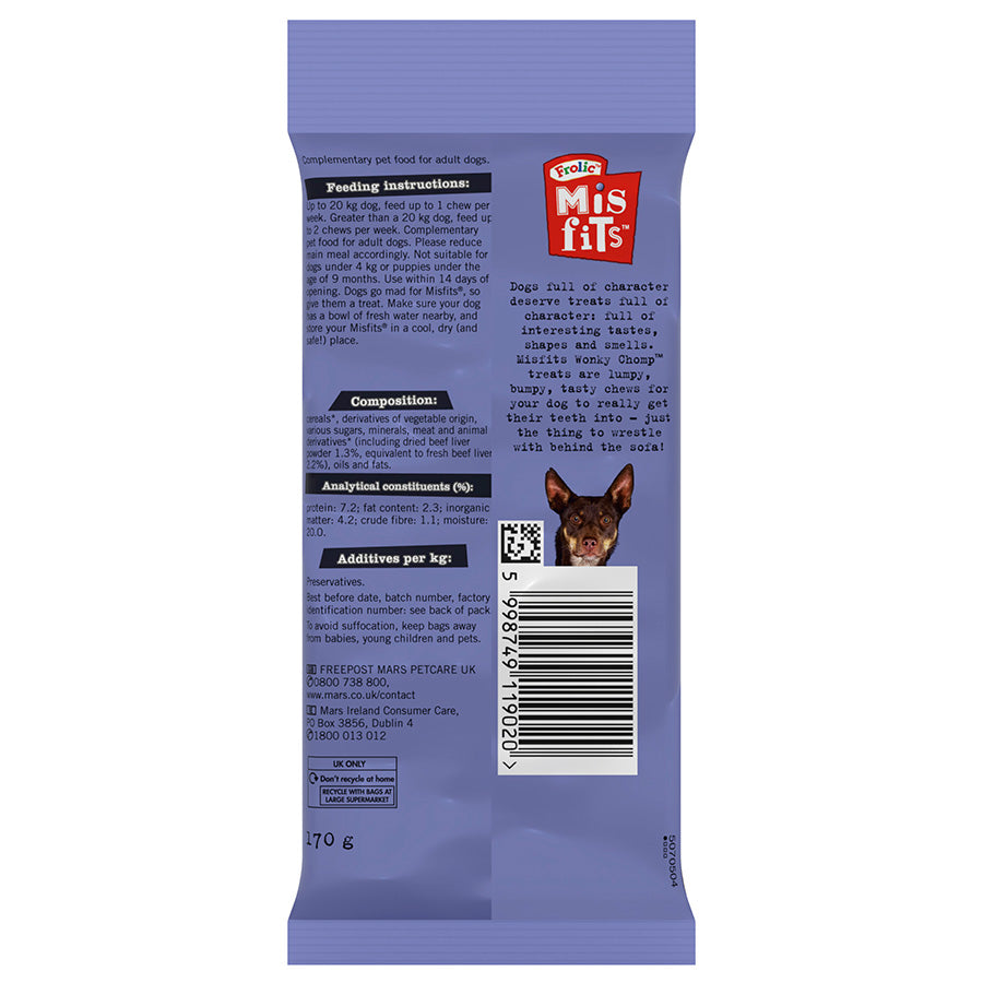 Misfits Wonky Chomp Liver Dog Chew (Medium)