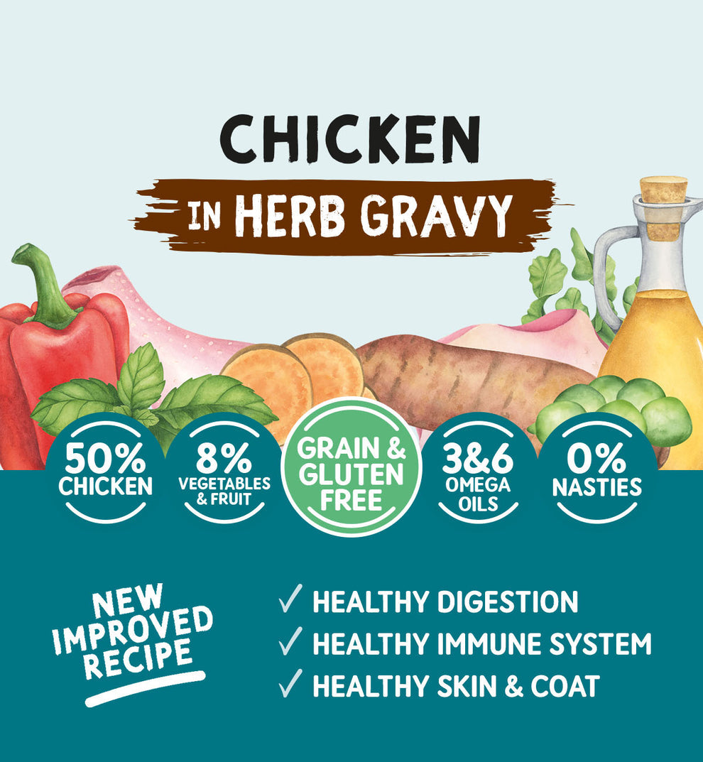 Naturo Chicken in Herb Gravy Grain Free Wet Dog Food Tin 390g