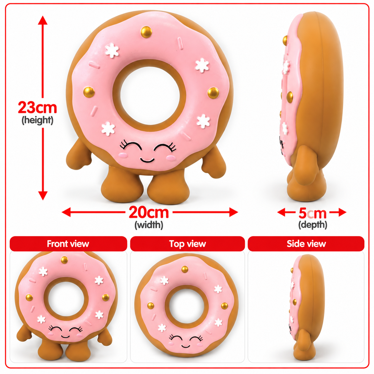 Giant Festive Donut Latex 🍩 Dog Toy by Happy Pet
