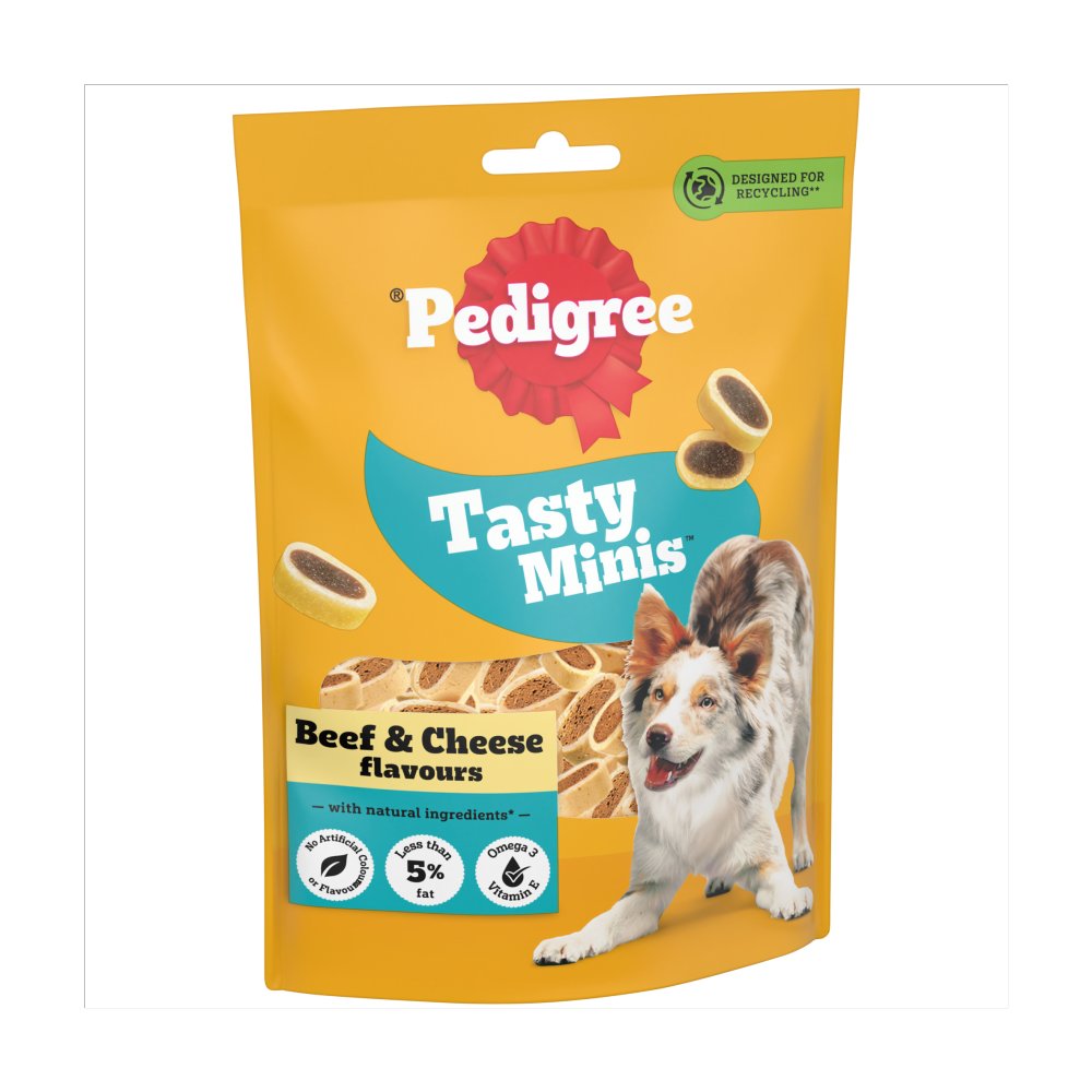 Pedigree Tasty Minis Cheesy Nibbles Cheese & Beef Dog Training Treats (140g)