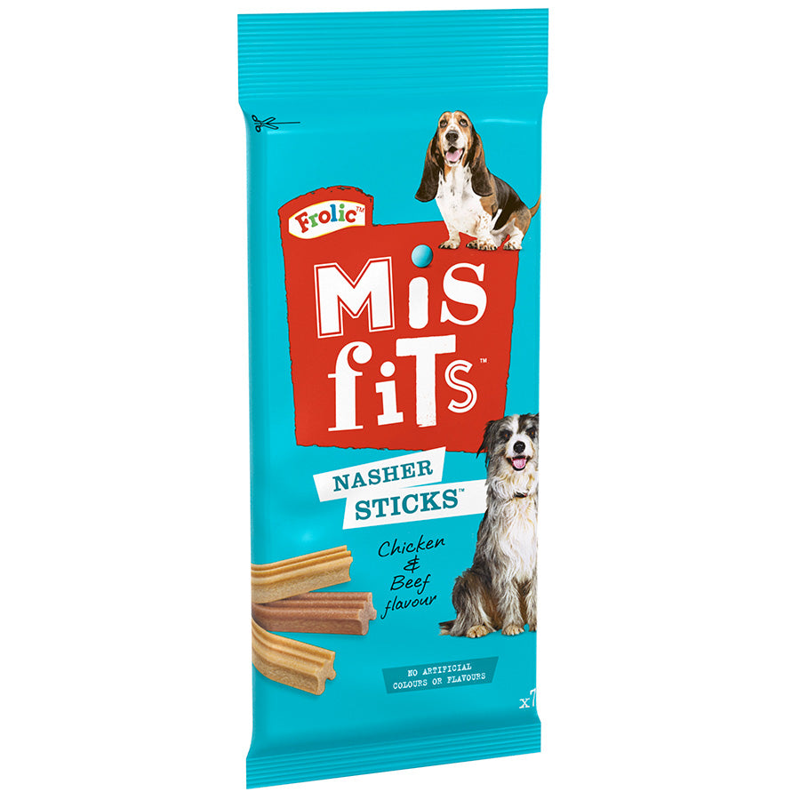 Misfits Nasher Sticks Chicken & Beef Dog Treat Chews (7 Sticks)
