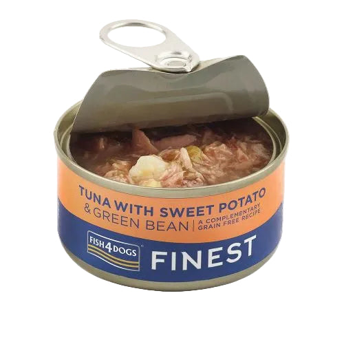 Fish4Dogs Finest Tuna with Sweet Potato & Green Bean Wet Dog Food Tin - 85g