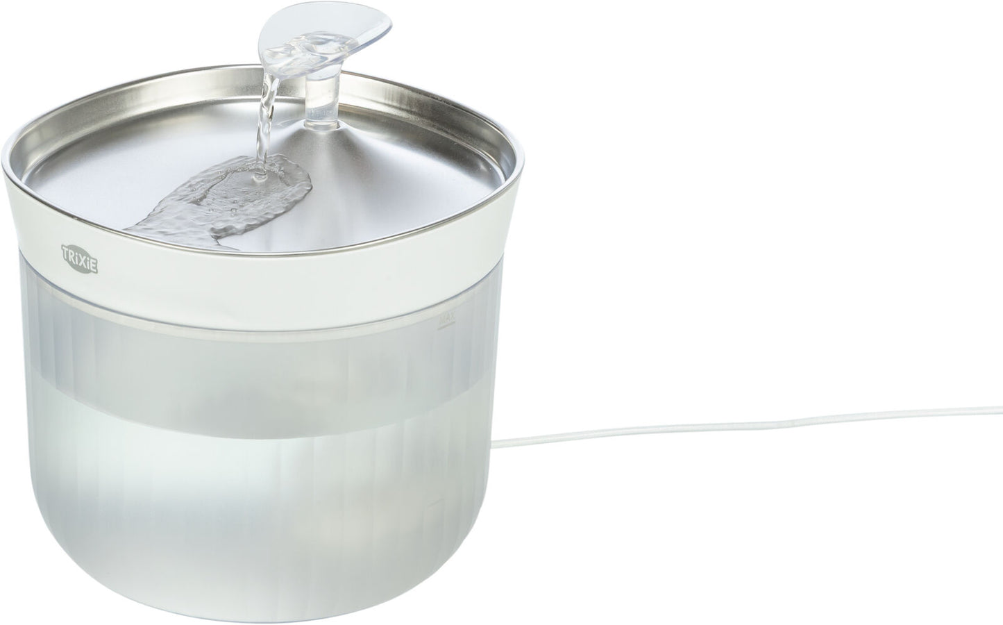 TRIXIE Aqua Clear Dog Drinking Fountain – Stainless Steel Bowl, 2.5L