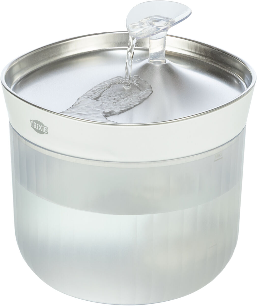 TRIXIE Aqua Clear Dog Drinking Fountain – Stainless Steel Bowl, 2.5L