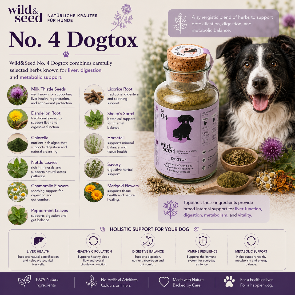Wild&Seed Herbs No. 4 Dogtox | Natural Liver & Metabolism Support for Dogs