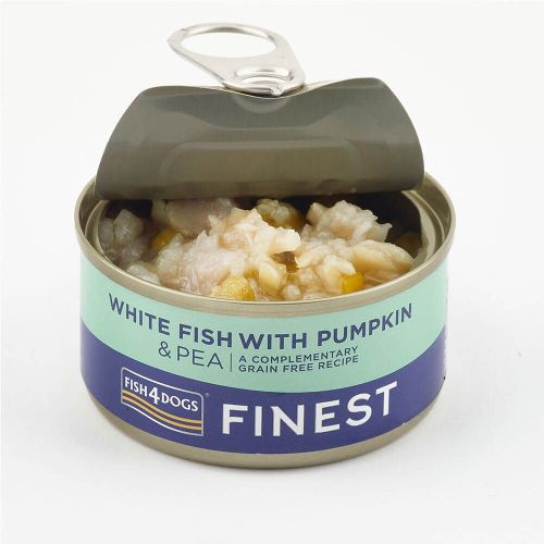 Fish4Dogs Finest Whitefish with Pumpkin & Pea Wet Dog Food Tin - 85g