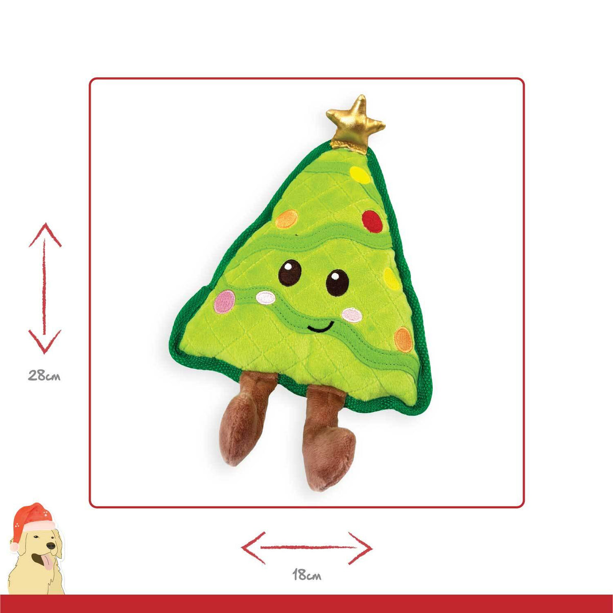 Cooper Christmas Tree 🎄 Tough Dog Toy by Happy Pet