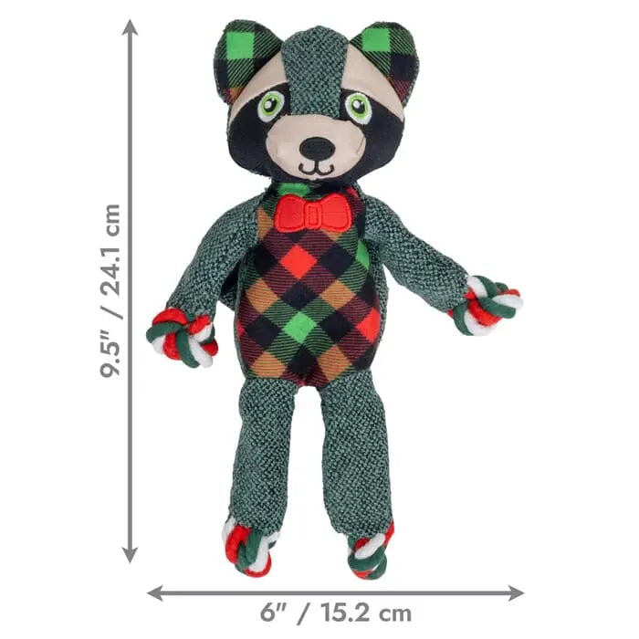 KONG Holiday Floppy Knots Dapper Fox & Bear Small/Medium 🎄 Assorted Christmas Dog Toy