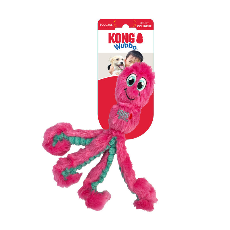 KONG Wubba Octopus | Squeaky Throw & Tug Dog Toy
