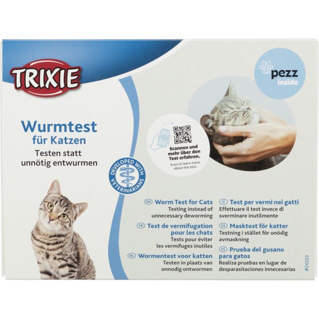 PezzLife Worm Test for Cats – Home Parasite Test Kit for Roundworms, Whipworms, Hookworms, Coccidia & Giardia