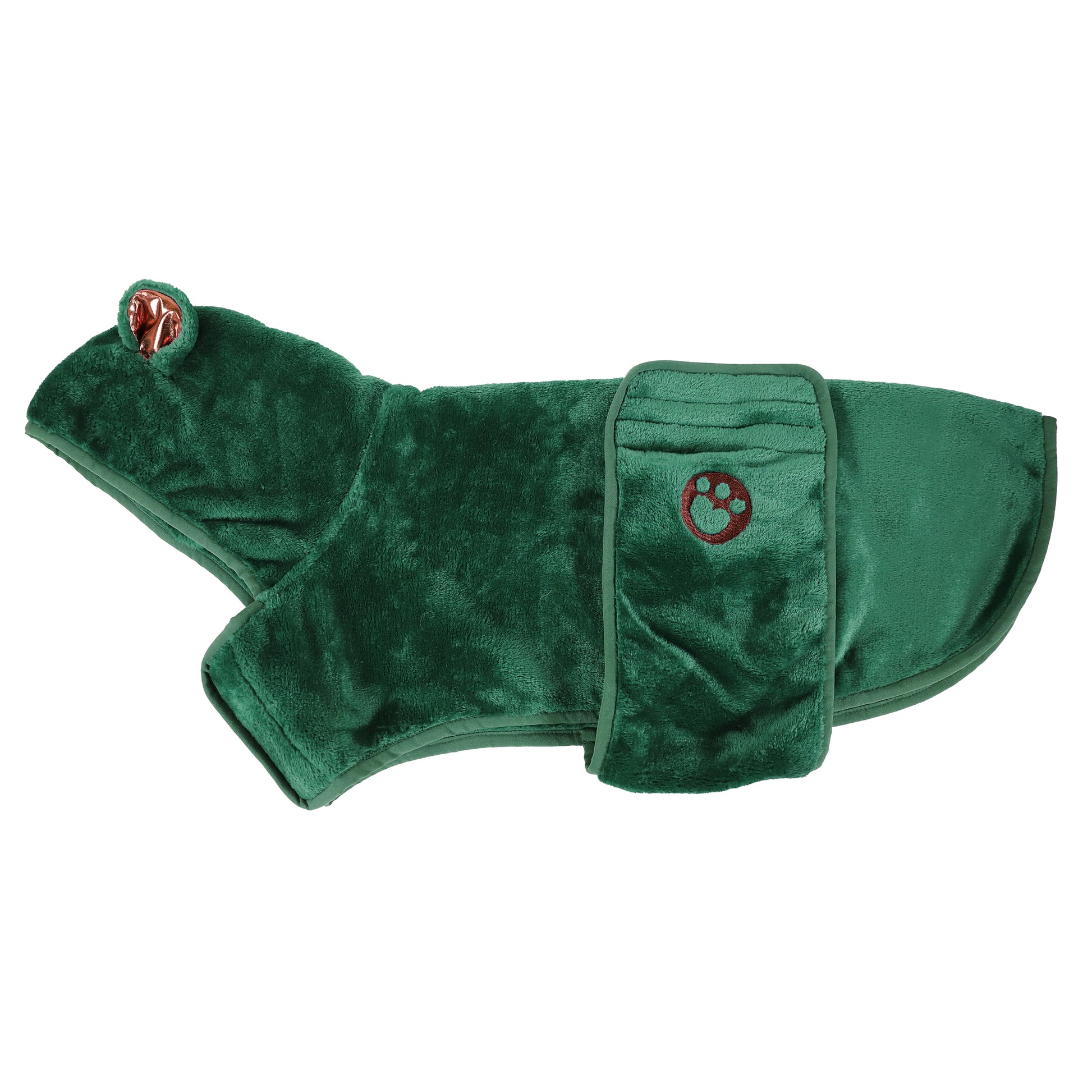 Dog green teddy bear drying robe towel