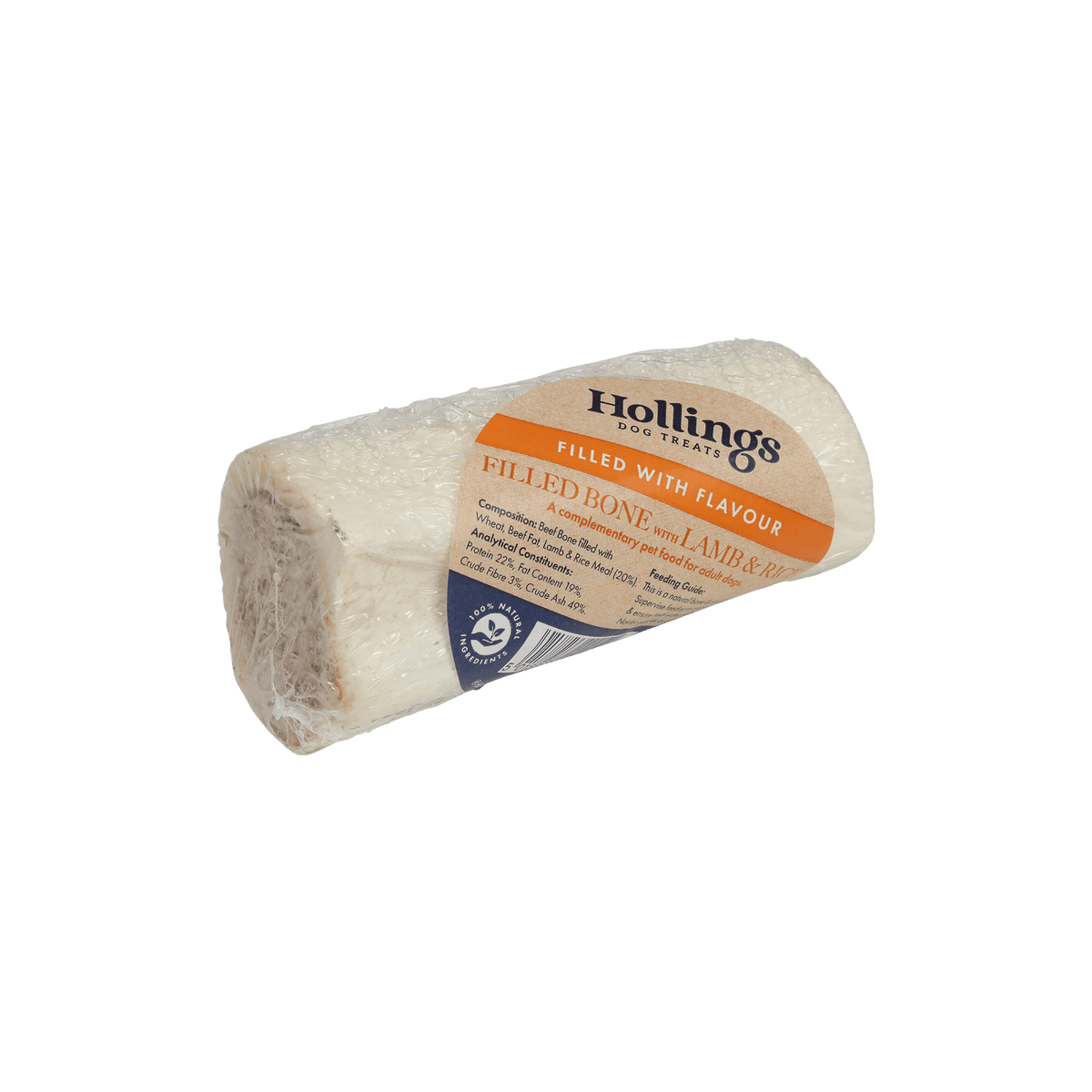 Hollings Lamb & Rice Filled Beef Bone for Dogs Natural Treat
