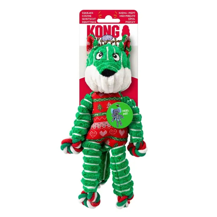 KONG Holiday Floppy Knots Fox | 2025 Christmas Dog Toy