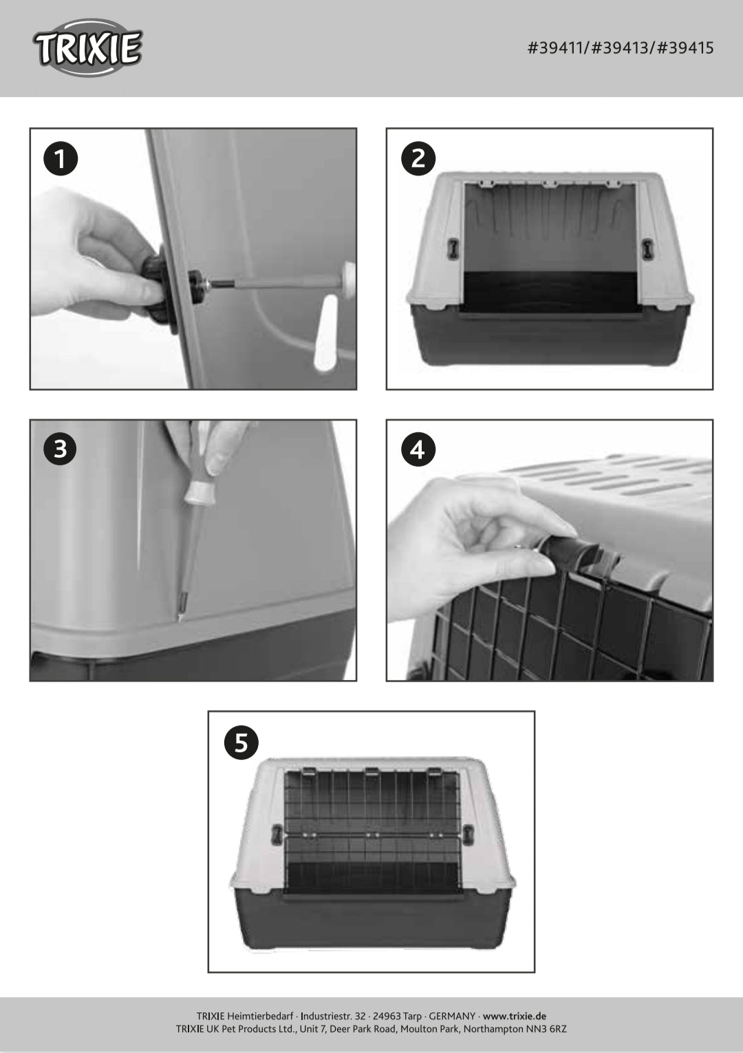 Trixie Journey | Dog Transport Travel Box | Angled Plastic Crate Cage for Safe Car Trips in Boot