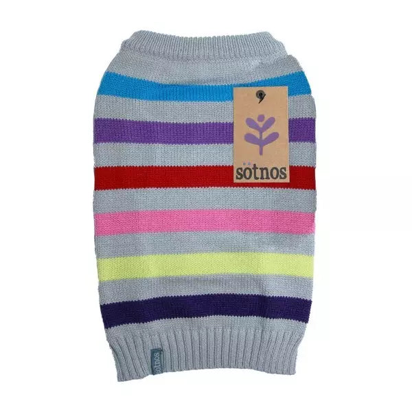 Sötnos Super Stripe Sweater | Cosy Rainbow Dog Jumper