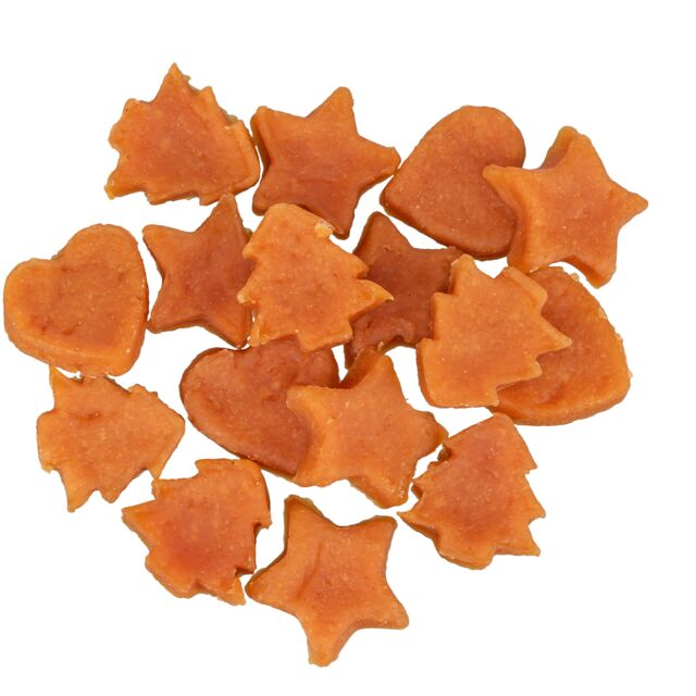 Dog treats in star, heart and Christmas tree shapes