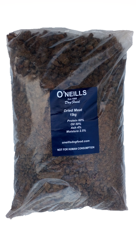 O'Neill's High Quality Dried Meat | Working Dog Food Beef Greaves - 15kg