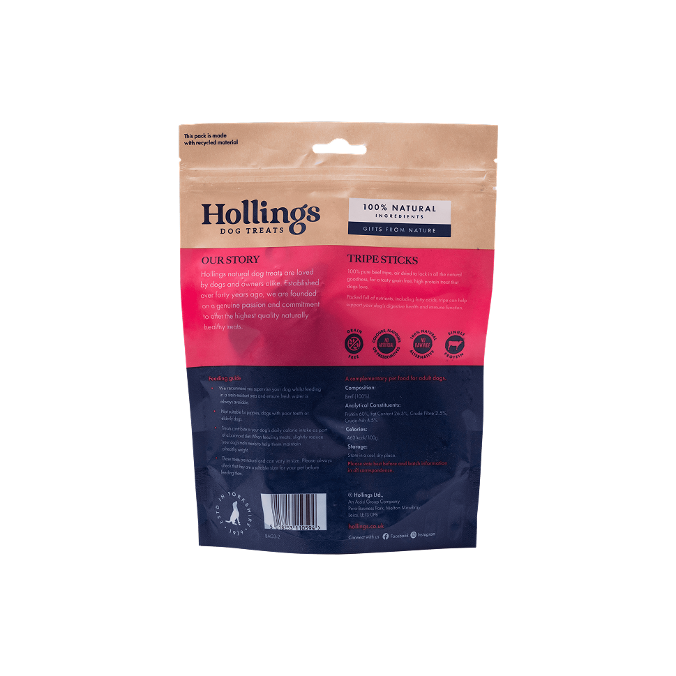 Hollings Tripe Sticks for Dogs 🐮 100% Natural Beef Treats