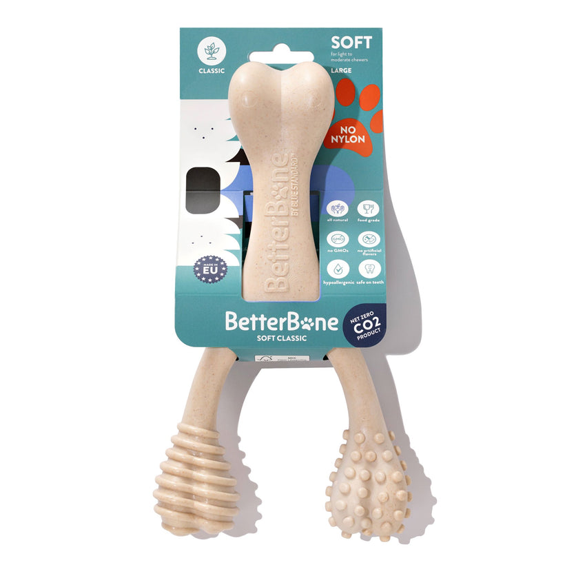 BetterBone | Dog Chew Toy | Soft Durability for Teething Puppies & Seniors - Classic Hypoallergenic Flavour