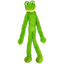 Green plush dog toy frog on a white background