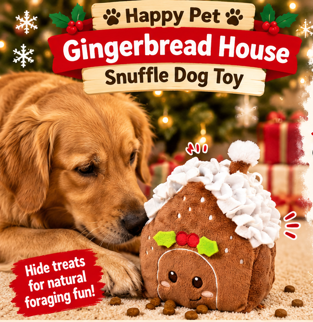 Gingerbread House Snuffle 🛖 Christmas Dog Toy by Happy Pet