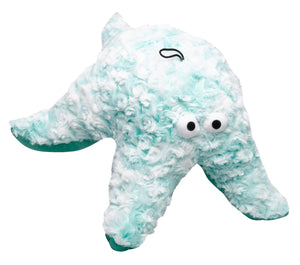 Plush dog toy elephant with a floral pattern on a white background