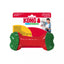 Red and green dog toy with KONG CoreStrength packaging on a white background