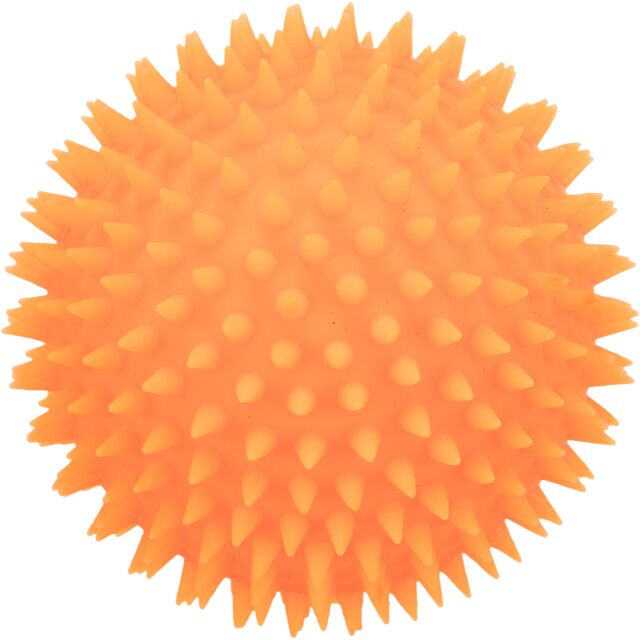 Trixie | Vinyl Hedgehog Ball | Squeaky Orange Dog Toy (7cm or 10cm)