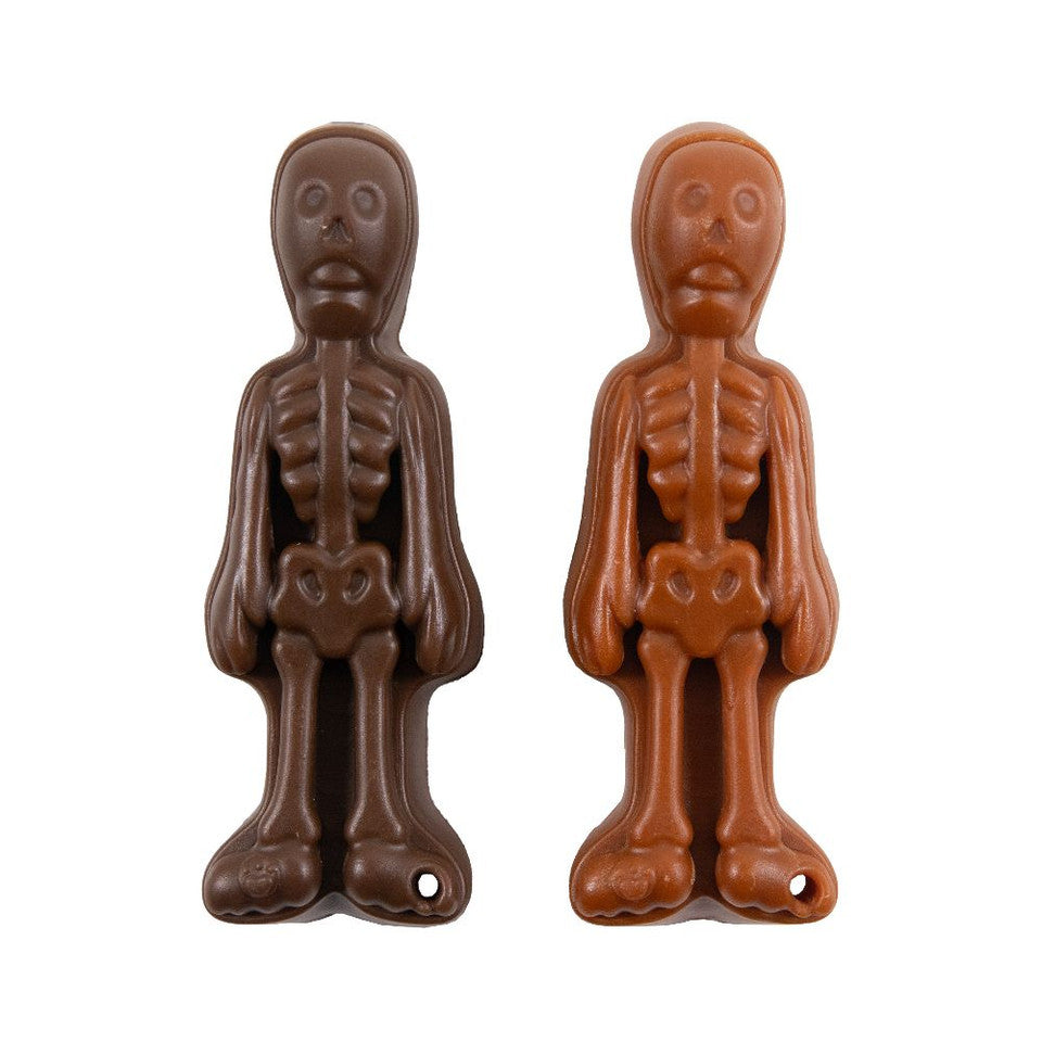 Brown skeleton shaped dog treats