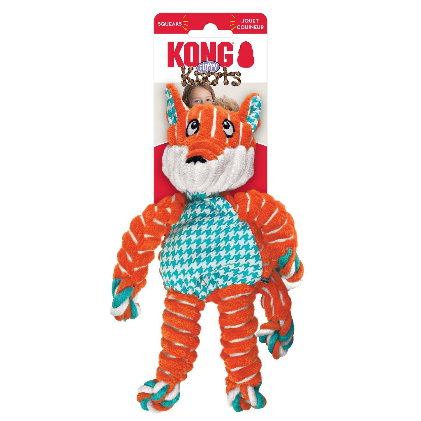 Kong dog toy with fox design on a white background